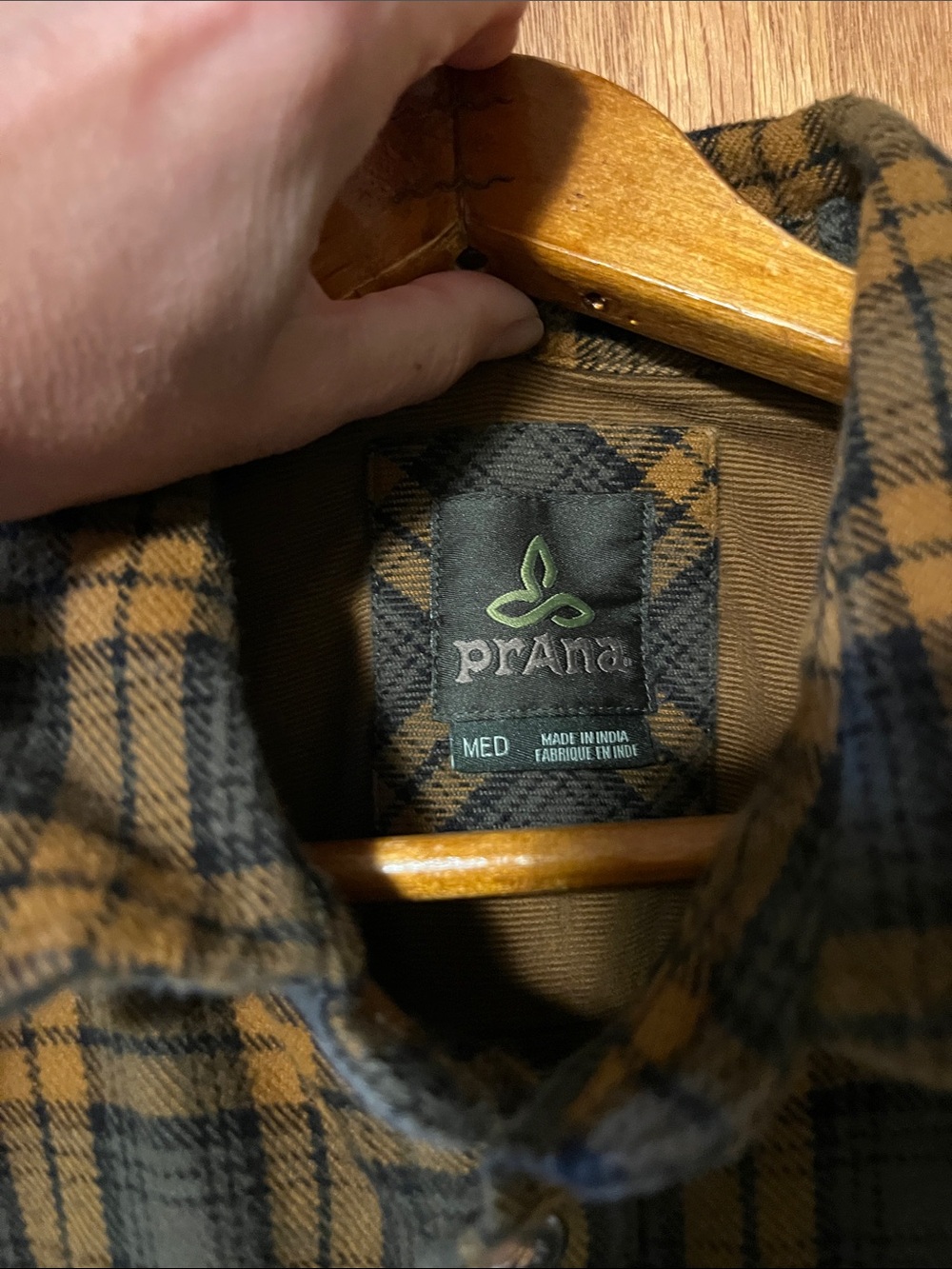 Prana Men's Plaid Button-Down Shirt - Mustard & Black - Picture 2 of 14